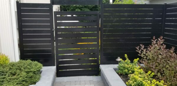 aluminum horizontal slat fence gate